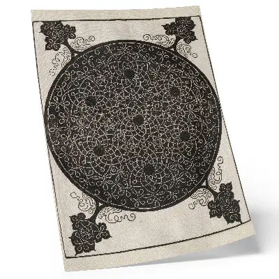 Poster van De zesde knoop, 7 kleine knoopsystemen met zwarte centra (ca. 1506) door Albrecht Dürer kunstdruk op posterformaat