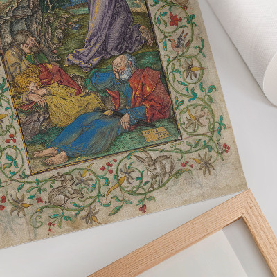 Poster Christus op de Olijfberg (1508 en jaren 1580) van Albrecht Dürer en Georg Mack de Oudere.