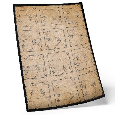 Decoratieve poster Twaalf menselijke profielen in omtrek - tekening van Albert Dürer, ca. 1794