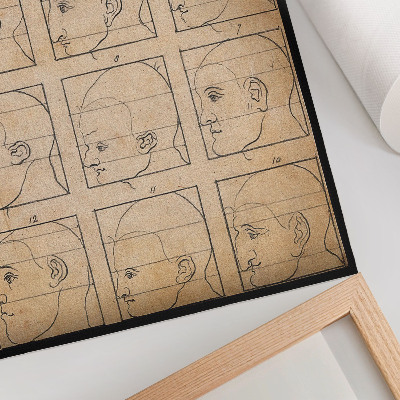 Decoratieve poster Twaalf menselijke profielen in omtrek - tekening van Albert Dürer, ca. 1794