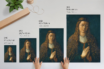 Wandposter Portret van een jonge vrouw met los haar, 1497, van Albrecht Dürer
