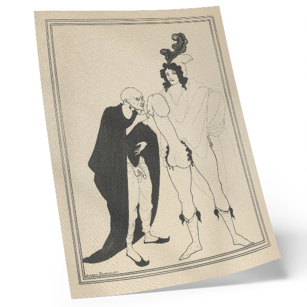 Poster Het onderzoek van de heraut, gebaseerd op Aristophanes' Lysistrata, door Aubrey Beardsley
