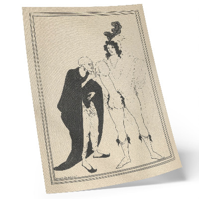 Poster Het onderzoek van de heraut, gebaseerd op Aristophanes' Lysistrata, door Aubrey Beardsley
