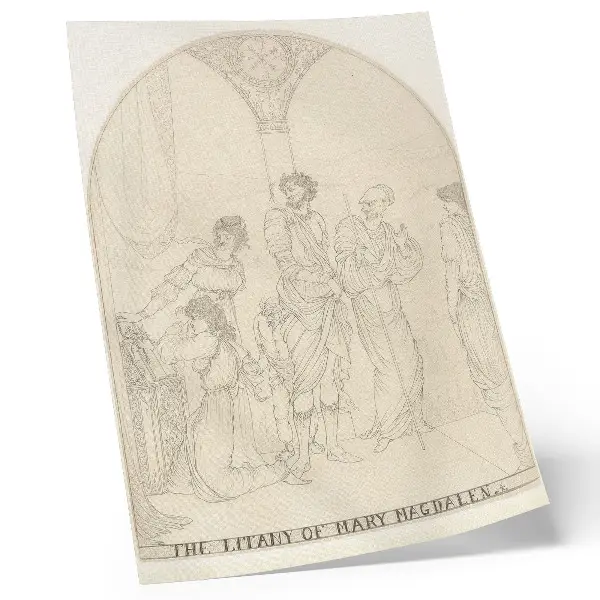 Litanie van Maria Magdalena door Aubrey Vincent Beardsley decoratieve poster