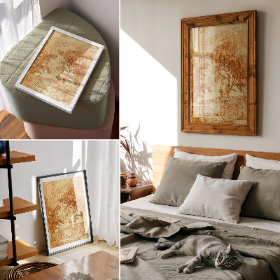 Wandposter Landschap met trappen van Hubert Robert