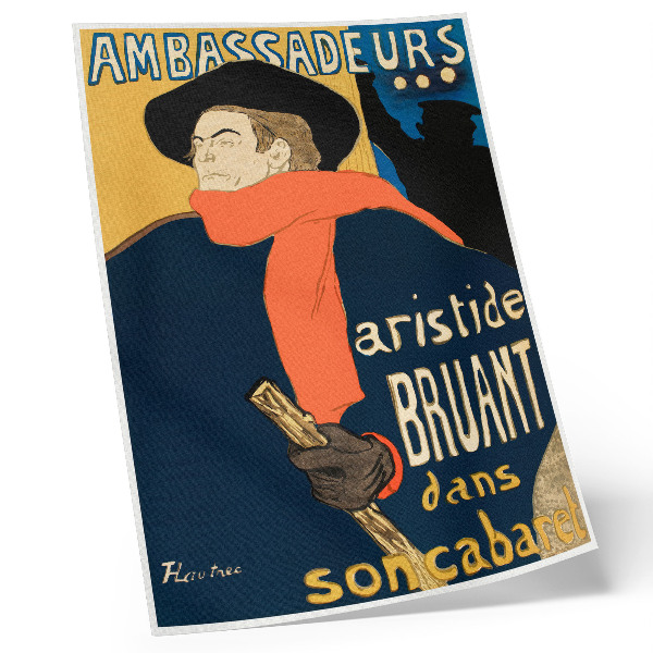 Wandposter De ambassadeurs van Aristide Bruant dans son cabaret 1892 hoge resolutie print door Henri de Toulouse-Lautrec