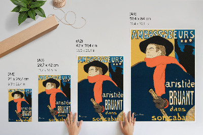 Wandposter De ambassadeurs van Aristide Bruant dans son cabaret 1892 hoge resolutie print door Henri de Toulouse-Lautrec