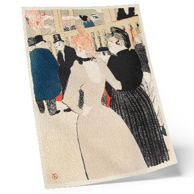 Wandposter In de Moulin Rouge: La Goulue en haar zus (1892), hoge-resolutieprint van Henri de Toulouse-Lautrec