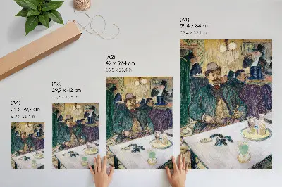 Poster van Meneer Boileau in het café (1893) schilderij in hoge resolutie van Henri de Toulouse-Lautrec
