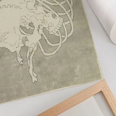 Poster met Hokusai's schedel en ribbenkast uit het Rijksmuseum
