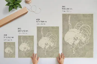 Poster met Hokusai's schedel en ribbenkast uit het Rijksmuseum