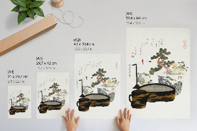 Decoratieve poster Katsushiki Hokusai's theetafel (1822) - vintage Japanse houtsnede