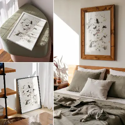 Vlinders en motten van Hokusai (1830-1850) decoratieve poster