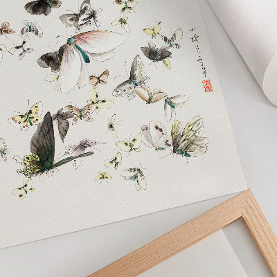 Decoratieve poster Vlinders en motten van Hokusai (1830-1850)