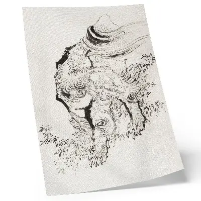 Wandposter de Japanse tijger van Hokusai uit het schetsalbum 1760-1849