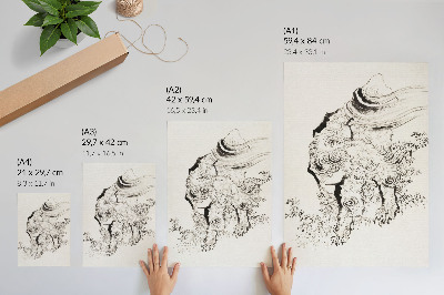 Wandposter De Japanse tijger van Hokusai, schetsalbum (1760-1849)