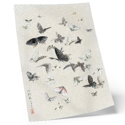 Poster De vlinders en motten van Hokusai