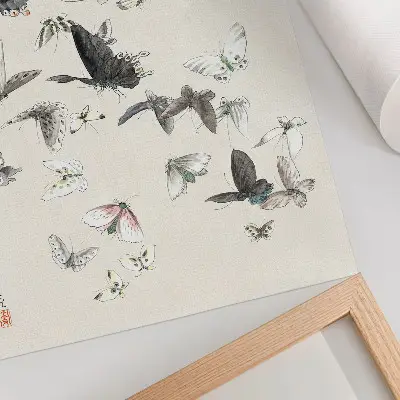 De vlinders en motten van Hokusai poster