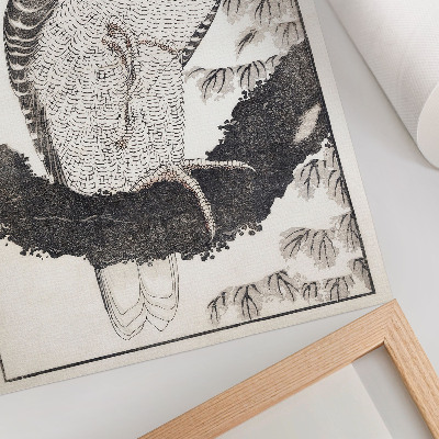 Poster Vogel uit het schetsalbum van Katsushika Hokusai (1814), vintage Japanse houtsnede