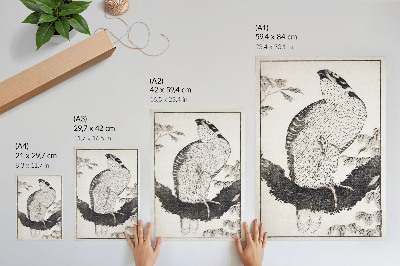 Poster Vogel uit het schetsalbum van Katsushika Hokusai (1814), vintage Japanse houtsnede