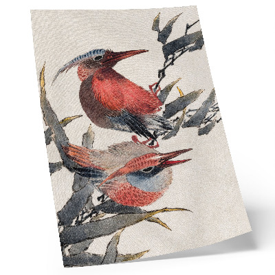 Decoratieve poster Vogels van Katsushika Hokusai uit het schetsalbum (1814), vintage Japanse houtsneden