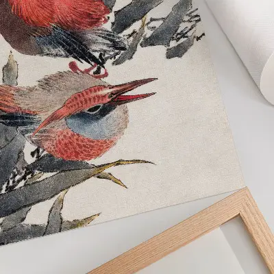 Decoratieve poster vogels van Katsushika Hokusai uit het schetsalbum uit 1814, vintage Japanse houtsnede