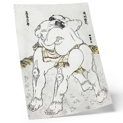 Poster Sumoworstelaars van Katsushiki Hokusai (1760-1849), vintage Japanse houtsnede