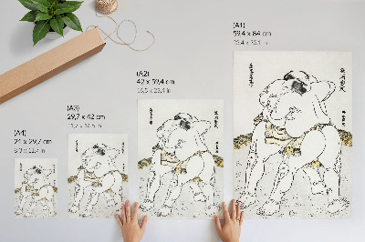 Poster Sumoworstelaars van Katsushiki Hokusai (1760-1849), vintage Japanse houtsnede
