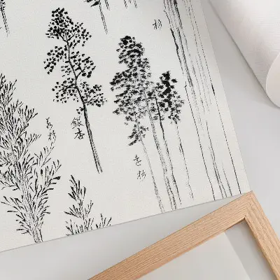 Poster van De dennenbomen van Hokusai vintage Japanse houtsnede uit 1800-1900