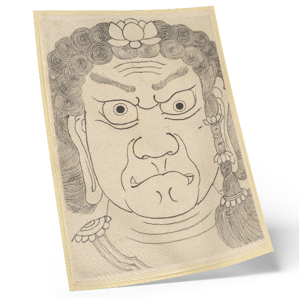 Decoratieve poster Fudō Myōō-masker, Katsushika Hokusai School