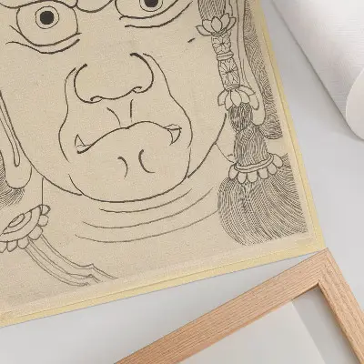 Decoratieve poster met Fudō Myōō-masker van de school van Katsushika Hokusai