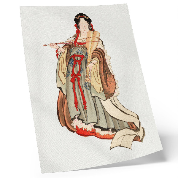 Decoratieve poster Benten (Godin van de Liefde) (18e-19e eeuw), een illustratie van een Japanse vrouw uit het stenen tijdperk door Katsushika Hokusai