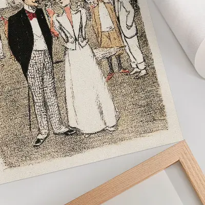 Wandposter Het Eeuwige Trio uit 1899, een gravure van Théophile Alexandre Steinlen