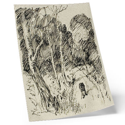 Decoratieve poster Boslandschap met een zwerver van Théophile-Alexandre Pierre Steinlen