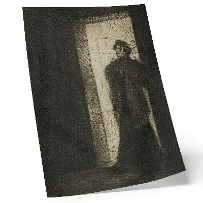 Decoratieve poster Op de drempel van Théophile-Alexandre Pierre Steinlen