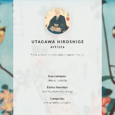 Poster vintage Japanse houtsnede met pauw en pioenrozen van Utagawa Hiroshige