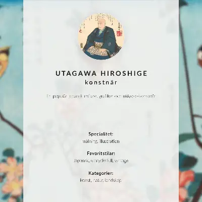 Poster vintage Japanse houtsnede met pauw en pioenrozen van Utagawa Hiroshige