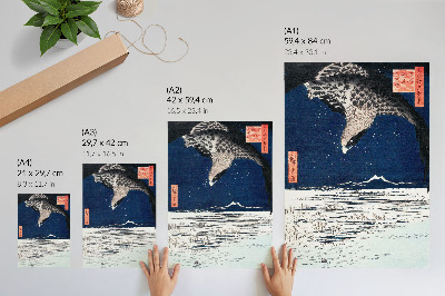 Decoratieve poster Japanse Havik (1857) vintage Ukiyo-e door Utagawa Hiroshige