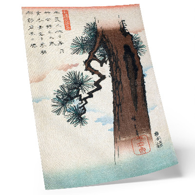Wandposter Japanse den (1842-1843) vintage Ukiyo-e van Utagawa Hiroshige