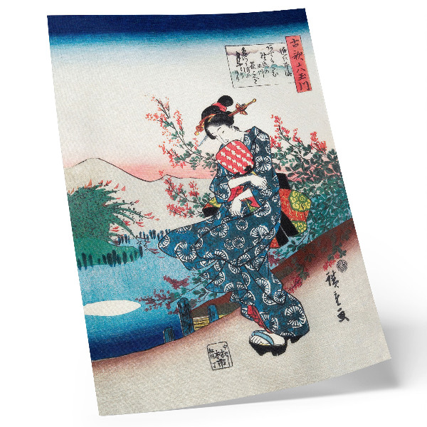 Poster Japanse vrouw (1844-1846), vintage houtsnede van Utagawa Hiroshige