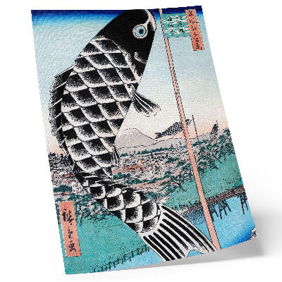 Decoratieve poster Utagawa Hiroshige's Suidobashi en Surugadai-brug (1857)