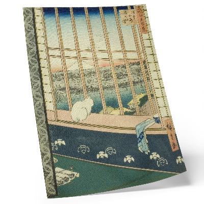 Decoratieve poster De rijstvelden van Asakusa en het Torinomachi-festival uit de serie 'Honderd beroemde gezichten van Edo' van Hiroshige.