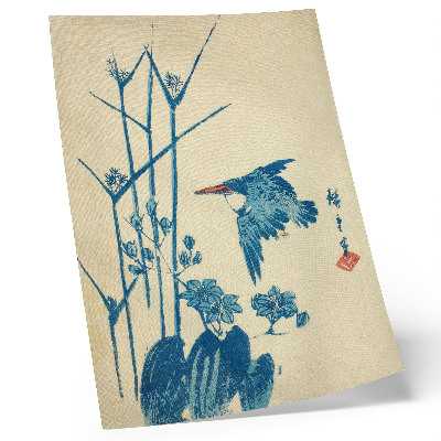 Wandposter IJsvogel en monochory door Utagawa Hiroshige