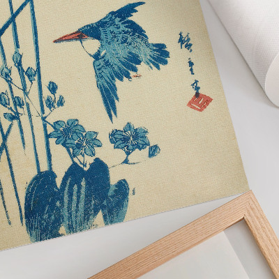 Wandposter IJsvogel en monochory door Utagawa Hiroshige