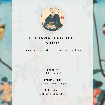 Decoratieve poster Grotingang op het eiland Enoshima in de provincie Sagami, nr. 15, door Utagawa Hiroshige