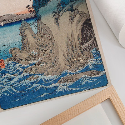 Decoratieve poster Grotingang op het eiland Enoshima in de provincie Sagami, nr. 15, door Utagawa Hiroshige