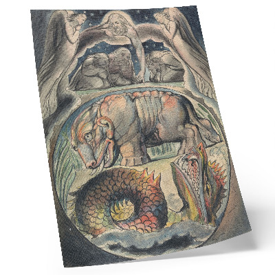 Wandposter Behemoth en Leviathan (naar William Blake)