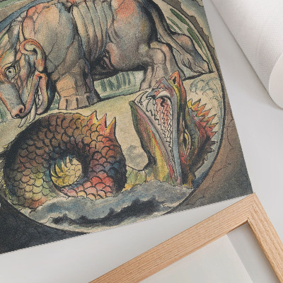 Wandposter Behemoth en Leviathan (naar William Blake)