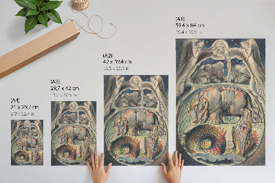 Wandposter Behemoth en Leviathan (naar William Blake)
