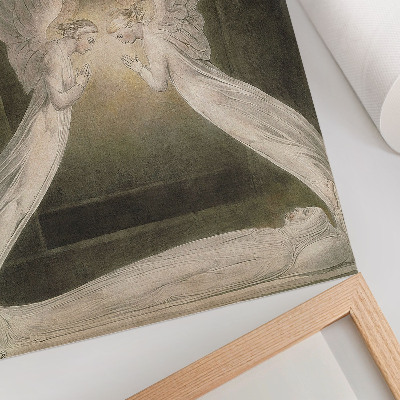 Wandposter Christus in het graf, bewaakt door engelen (1805), aquarel van William Blake